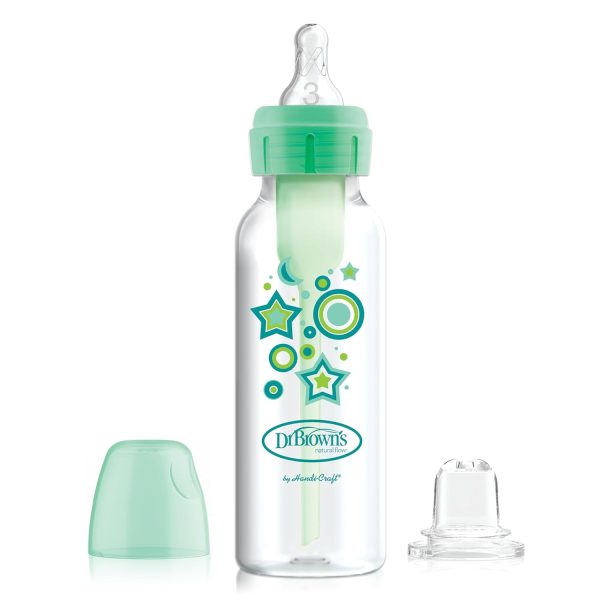 Dr. Brown s Natural Flow Anti-Colic Options+ Kit de inicio de botella para sorber estrecho, 250ml Supply