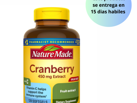 Nature Made Cranberry 450mg extract con vit C , 120 capsulas Hot on Sale