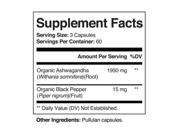 Ashwagandha 1950mg , 180 capsulas - Nutriflair Online Hot Sale