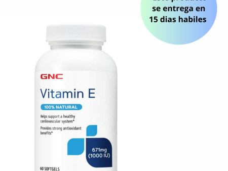 GNC Vitamina E 100% natural 1000IU - 60 cápsulas blandas Discount