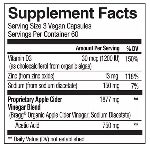 Bragg Apple Cider Vinegar 180 capsulas Online Hot Sale