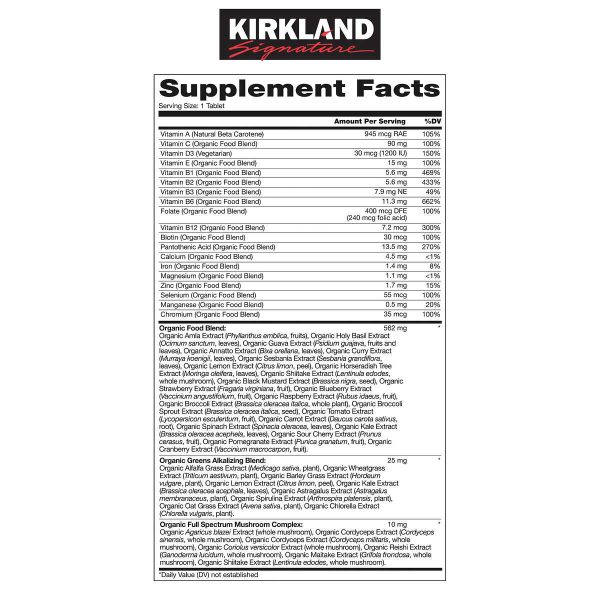 Kirkland Signature Multivitamínico orgánico - 80 tabletas Online Hot Sale