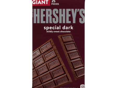 Hershey s Chocolate Special Dark , mildly sweet chocolate - 25 piezas, 214g , 120 calorías por 3 piezas Online Sale