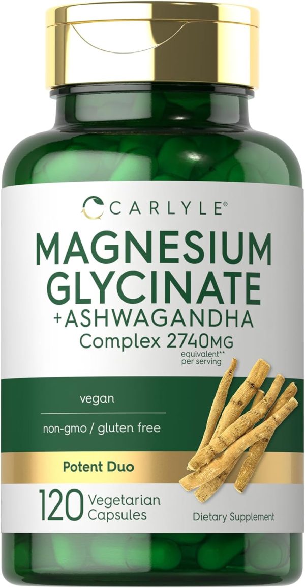 Carlyle Magnesio Glycinato + Ashwagandha complex 2740mg , 120 capsulas Supply