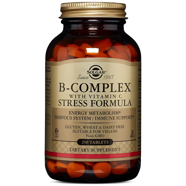 Solgar B-Complex con fórmula de estrés de vitamina C, 250 comprimidos Online now