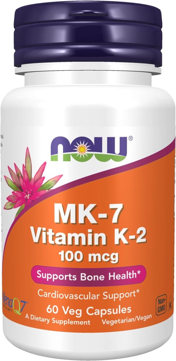 Suplementos de NOW Foods, Vitamina  MK-7 K-2 de 100 mcg, apoyo cardiovascular, veg capsulas Hot on Sale