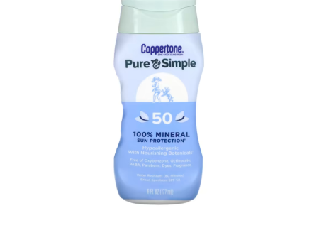 Coppertone, Pure & Simple, 100% Mineral Sun Protection, SPF 50, (177 ml) on Sale