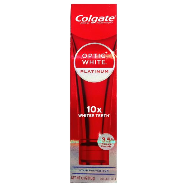 Colgate Optic White Platinum 10x blanqueador de dientes, 3.5% peróxido de hidrógeno - 116g Cheap