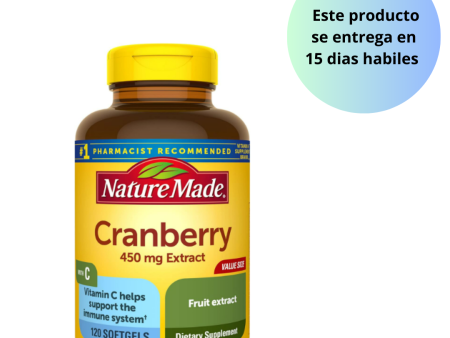 Cranberry 450mg con vitamina C, 120 capsulas - Nature Made Discount