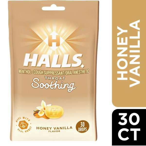 HALLS Garganta Calmante Miel Vainilla Tos Gotas, 30 Gotas Discount