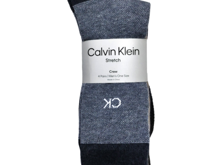 PACK 4 MEDIAS CALVIN KLEIN CREW STRETCH para Hombres - De algodón Online Sale