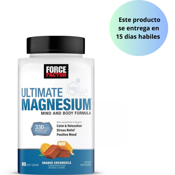 Force Factor Ultimate Magnesium 330 mg Masticables blandos, sabor a crema de naranja, 90 unidades Online Hot Sale