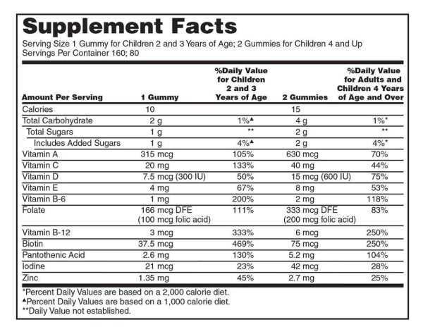 Children Multivitamin Gummies - Multivitaminico para niños en gomitas Kirkland Signature  160 Gomitas For Discount