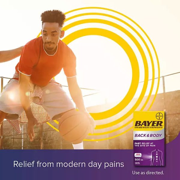 Bayer Back and Body Pain Reliever Aspirin con cafeína, 500mg, 250 ct. Hot on Sale