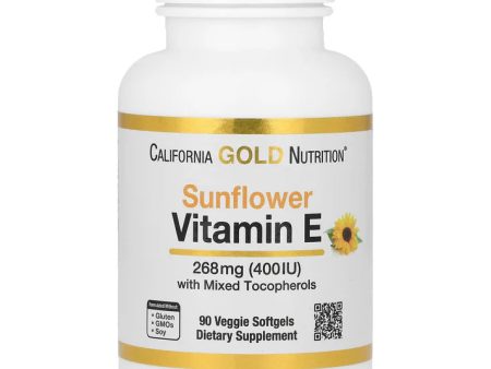 California Gold Nutrition, Sunflower Vitamin E con Tocoferoles mixtos 268mg,400 UI, 90 Cápsulas de gel. Online Hot Sale