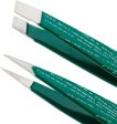 Tweezerman Emerald Shimmer Micro Mini Slant & Point Tweezer Set For Discount