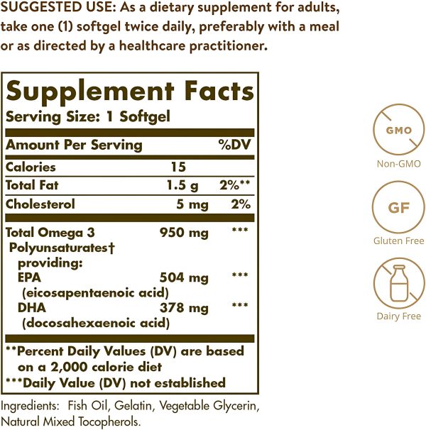 Solgar Omega 3 950mg EPA & DHA -  capsulas For Cheap