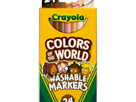 Crayola Colors Of The World Plumones lavables 24 unidades - plumones de punta fina Cheap