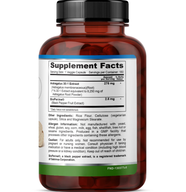 Astragalus 30:1 extract + bioperine FineLand - 180 capsulas Online Hot Sale