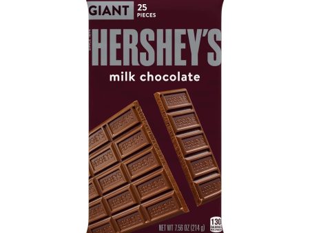 HERSHEY S Milk Chocolate Giant - 25 piezas - 214g , 130 calorías por 3 pedazos on Sale