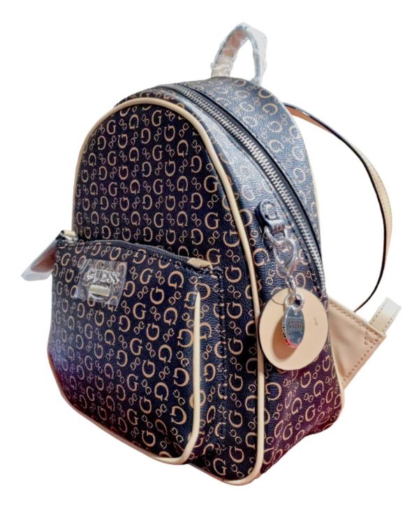 Mini Mochila Guess para mujer Style DD672429 con estampado negro y crema For Discount