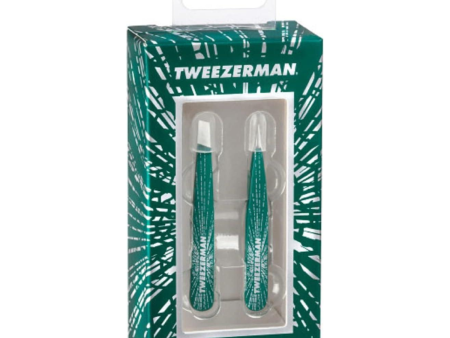 Tweezerman Emerald Shimmer Micro Mini Slant & Point Tweezer Set For Discount