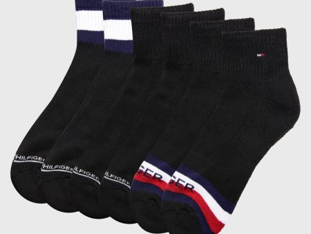 Tommy Hilfiger, pack 6 medias para hombres color negro TALLA ÚNICA on Sale