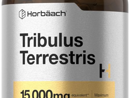 Horbäach Tribulus Terrestris para Hombres 15,000mg | 180 Capsules Extra Fuerte| Sin-GMO, Sin Gluten Online Sale