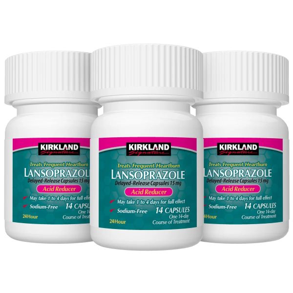 Kirkland Signature Lansoprazole 15 mg. Acid Reducer, 42 Cápsulas PACK 3 FRASCOS For Sale