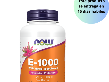 NOW Suplementos, Vitamina E-1,000 UI Tocoferoles Mixtos, Protección Antioxidante*, 100 Cápsulas Blandas Hot on Sale