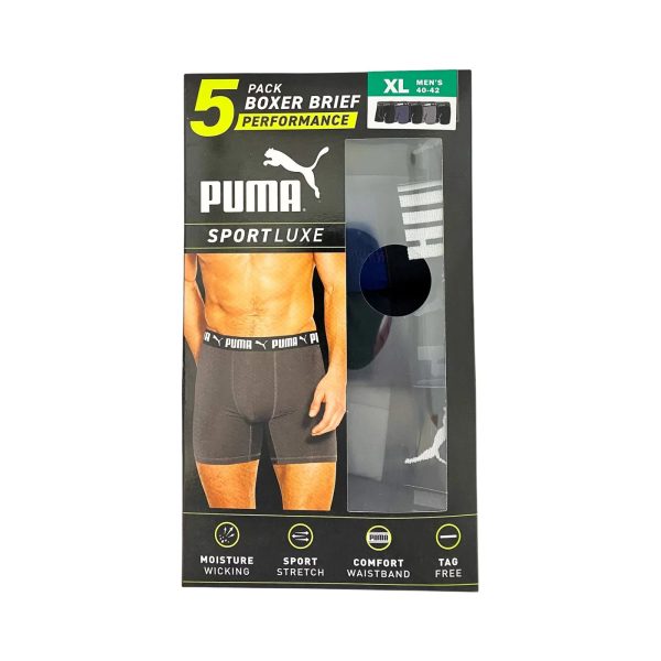 Puma Calzoncillos bóxer de microfibra para hombre, paquete de 5 Fashion