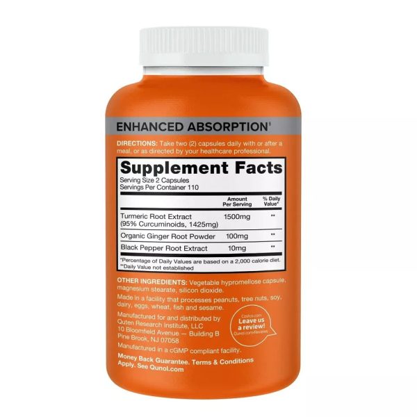 Turmeric 1500mg , 220 capsulas - Qunol Discount