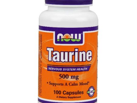 Taurine 500 mg, 100 Capsules, NOW Foods Supply