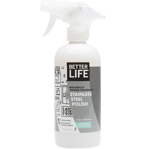 Naturally Power-Polishing Stainless Steel Polish, 16 oz, Better Life Green Cleaning Online Sale