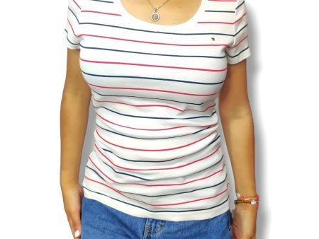 Camiseta  Polo de mujer Tommy Hilfiger, diseño a rayas, manga corta - Cuello redondo Online