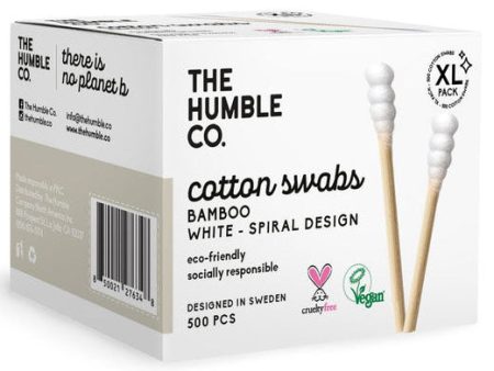 Cotton Swabs - Spiral Tip - White, 500 pcs, The Humble Co. Online Sale