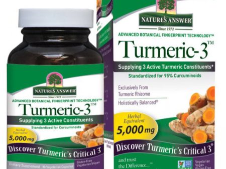 Turmeric-3, Standardized Turmeric Extract for Curcuminoids, 90 Vegetarian Capsules, Nature s Answer Supply