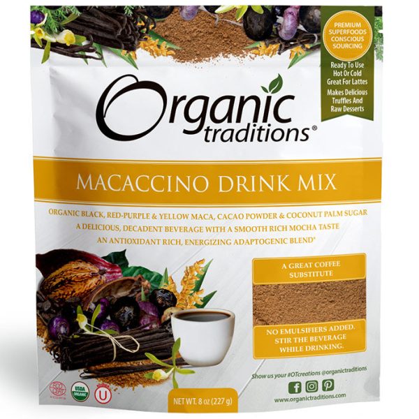 Organic Macaccino Drink Mix, 8 oz (227 g), Organic Traditions For Sale