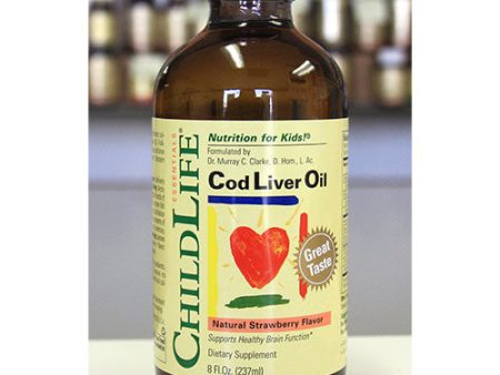 ChildLife Cod Liver Oil Liquid For Children, Natural Strawberry, 8 oz Fashion