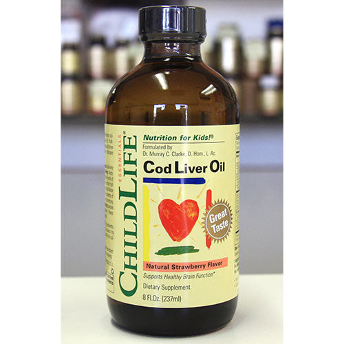 ChildLife Cod Liver Oil Liquid For Children, Natural Strawberry, 8 oz Fashion