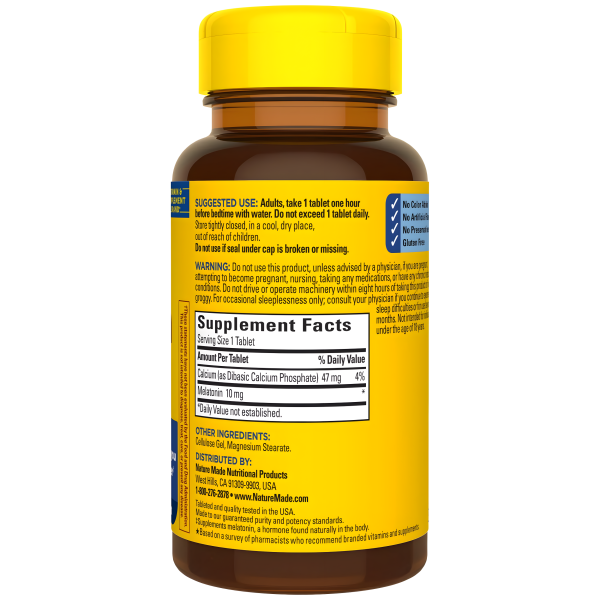 Melatonina  Nature Made 10 mg Extra Fuerte 70 Tabletas For Discount