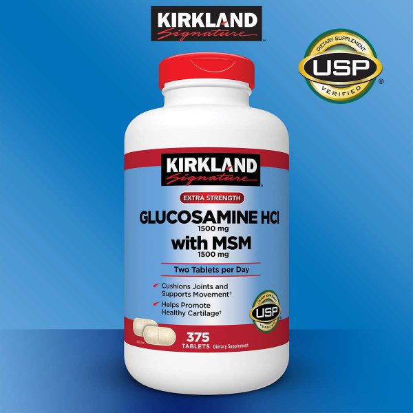 Glucosamina HCI 1500mg con MSM 1500mg Kirkland   de 375 tabletas For Discount