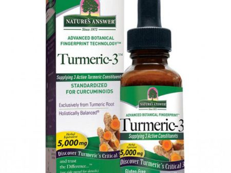 Turmeric-3 Liquid Alcohol-Free, Turmeric Rhizome Extract, 1 oz, Nature s Answer on Sale