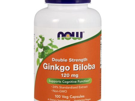 Ginkgo Biloba 120 mg, Standardized Extract, 100 Vegetarian Capsules, NOW Foods Online Hot Sale