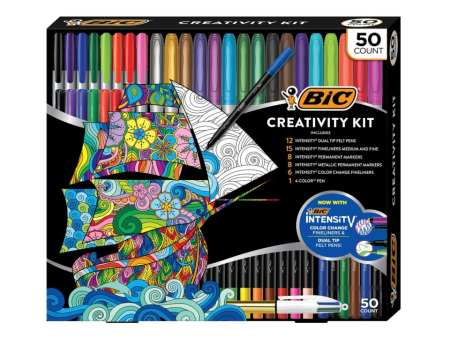 BIC Creativity Kit - 50 bolígrafos de doble punta intensidad Fashion