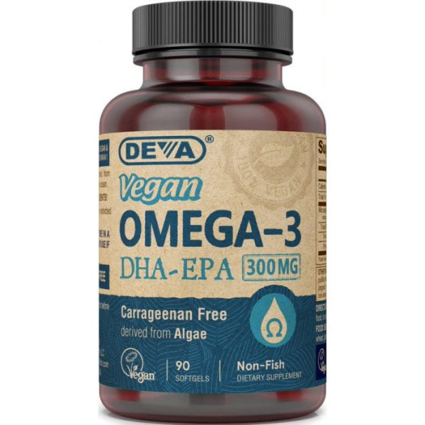 Vegan Omega-3 DHA-EPA 300 mg, 90 Softgels, Deva Nutrition For Discount