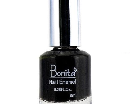 Bonita Petite Nail Enamel - Black, Mini Nail Polish, 0.28 oz (8 ml), Bonita Cosmetics Supply