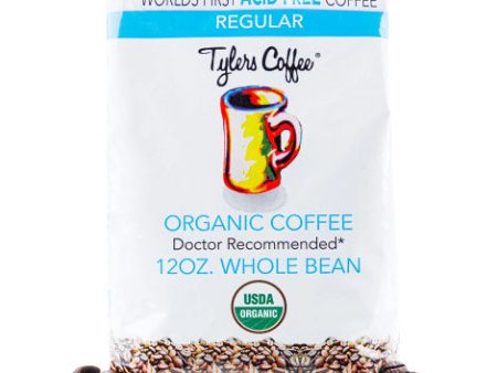 Organic Regular Whole Bean Acid Free Coffee, 12 oz, Tylers Coffee Online now