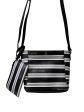 Tommy Hilfiger Antonella II-Crossbody negro con rayas plomas y blancas Discount