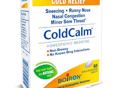 ColdCalm, Homeopathic Cold Relief, For Everyone Ages 3+, 60 Tablets, Boiron Hot on Sale